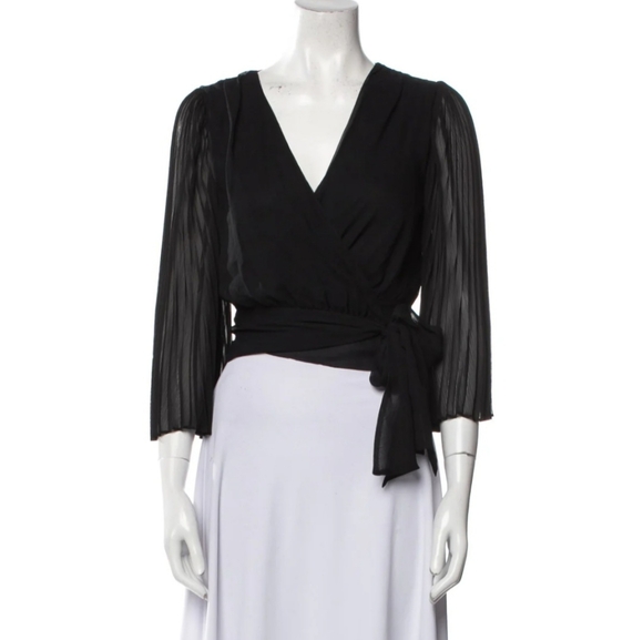 Alice + Olivia Silk Wrap Top - Picture 1 of 6